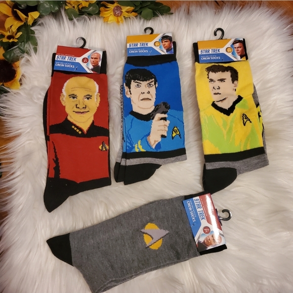 4 pairs of men’s Star Trek socks sz 10-13 New